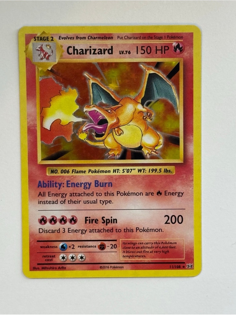 Pokémon TCG Charizard Prerelease Promo XY Holo 11/108 150 HP 2016 English